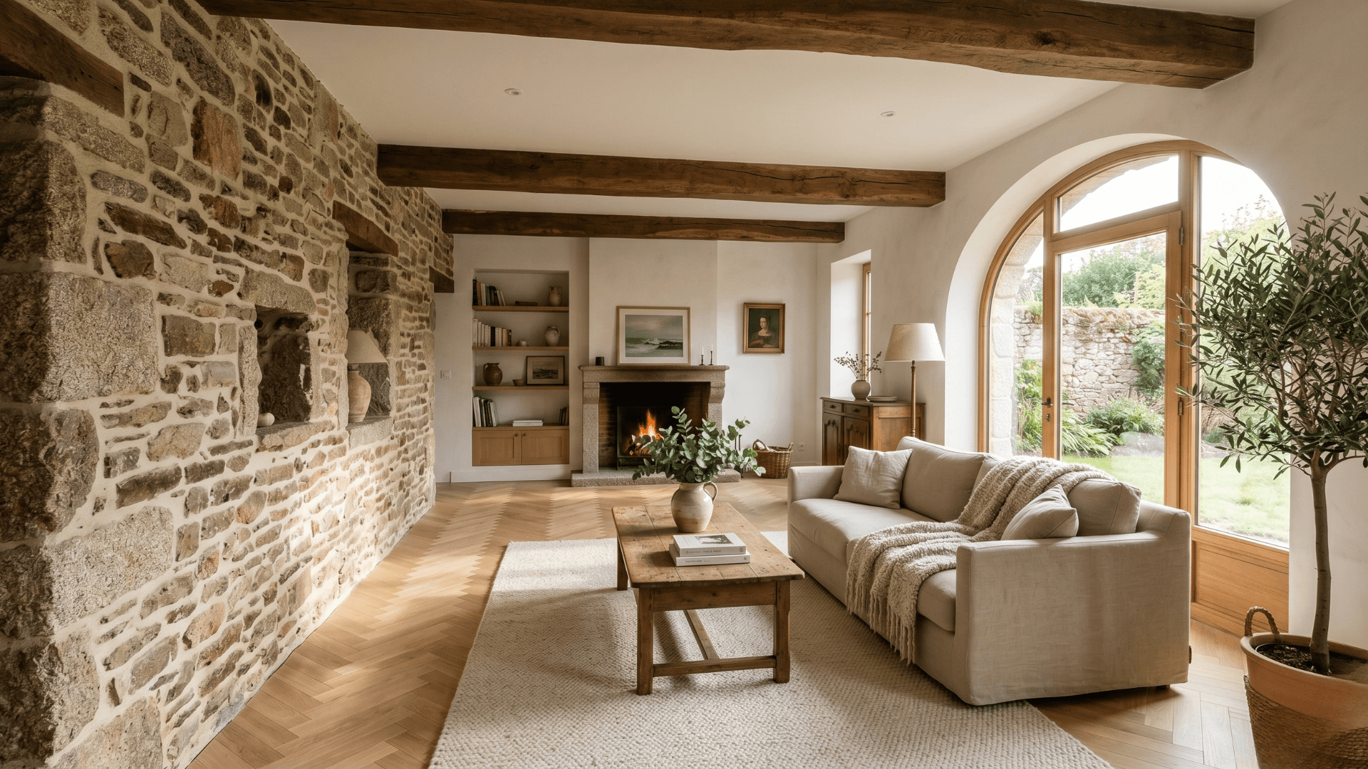 Intérieur breton chaleureux, prêt à louer ou présenter à la vente