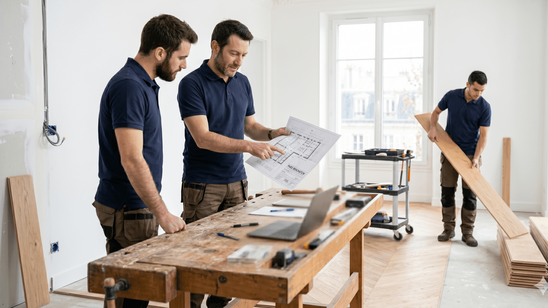 Artisan MBCH au travail dans un chantier en Bretagne